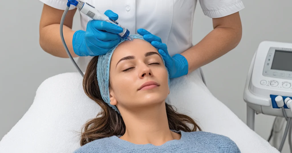 Current image: Women receiving Sofwave treatment in DRAPER UT
