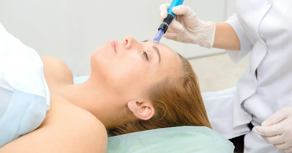 Woman receiving mesotherapy facial treatment for smoother skin
